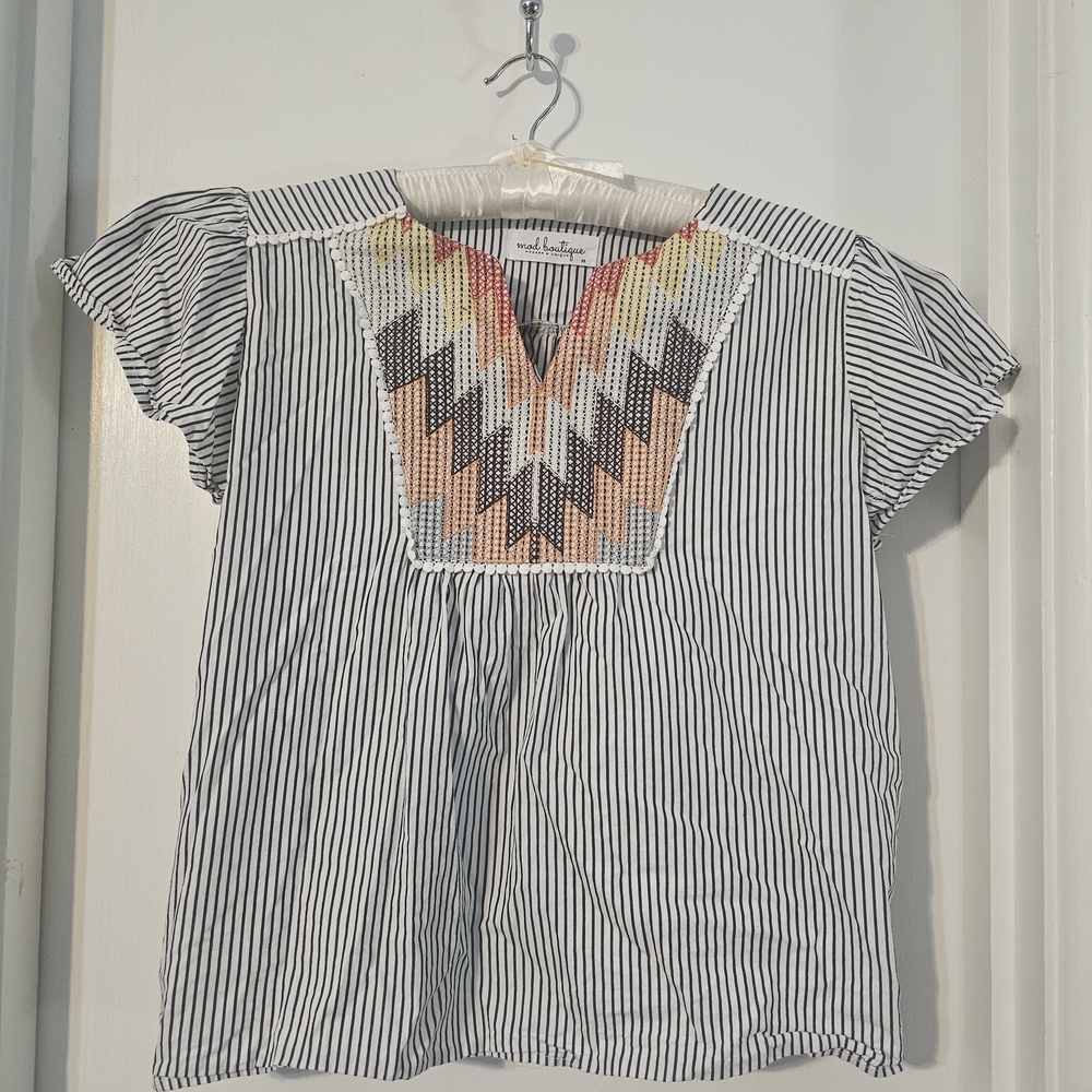 Striped Black and White Top